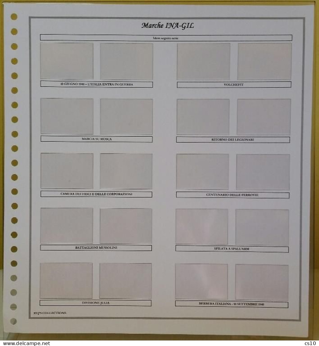 Marche INA-GIL Gioventù Italiana Littorio 1937  - Raccolta Fogli Aggiornamento 22anelli Standard - Presentation Packs