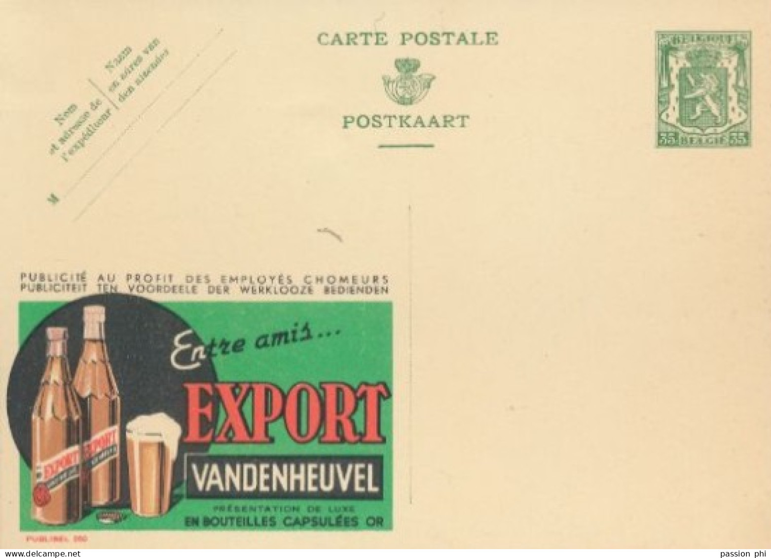 BELGIUM PPS 35C GREEN "SCEAU D'ETAT" SBEP 6 PUBLIBEL 260 EXPORT VANDENHEUVEL UNUSED - Publibels