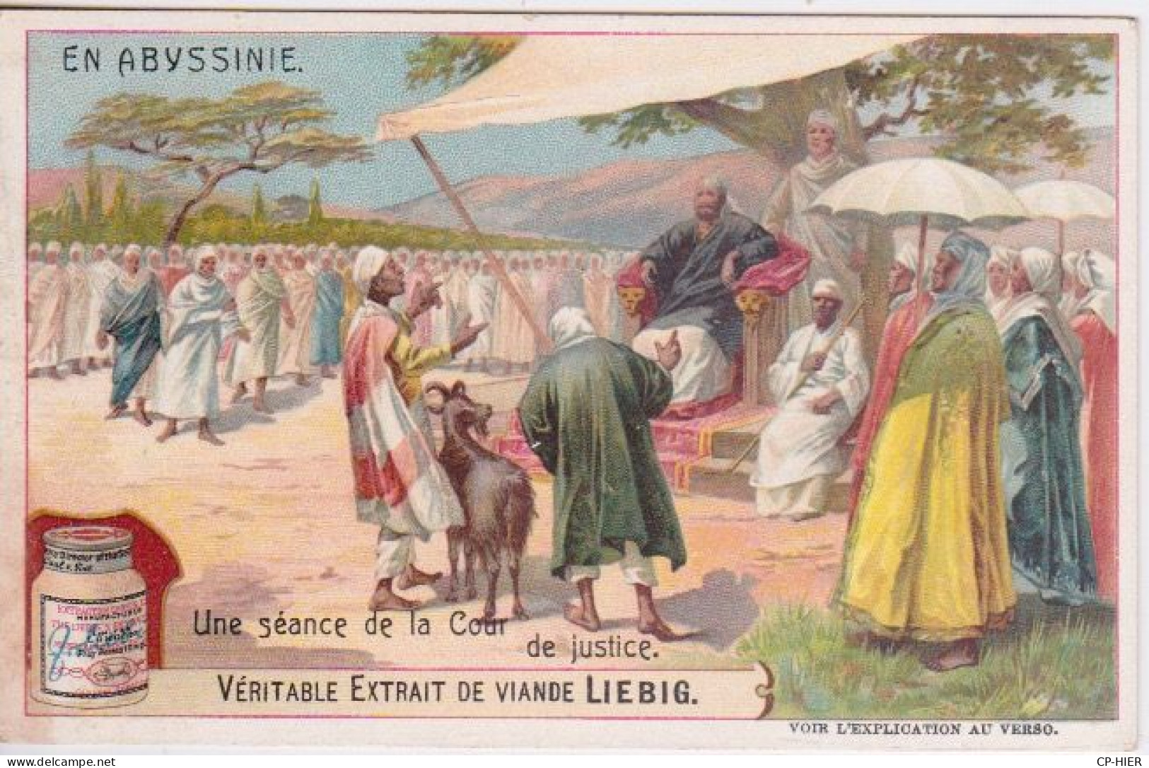 4 CHROMOS - CHROMO - IMAGE LIEBIG - SERIE EN ABYSSINIE - HABASHAS HABASH - VERITABLE EXTRAIT DE VIANDE - Liebig