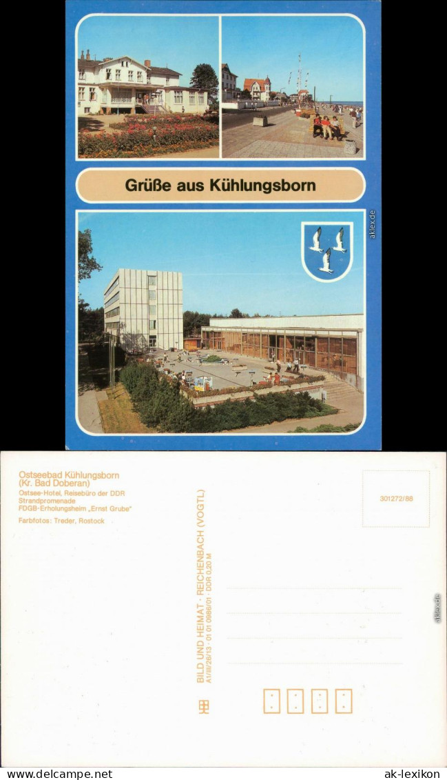 Kühlungsborn Ostsee-Hotel - Reisebüro Der DDR, Strandpromenade,   1988 - Kuehlungsborn