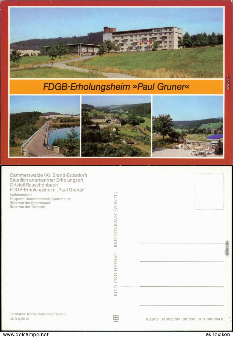 Rauschenbach Neuhausen (Erzgebirge) FDGB-Erholungsheim "Paul Gruner"  1985 - Neuhausen (Erzgeb.)