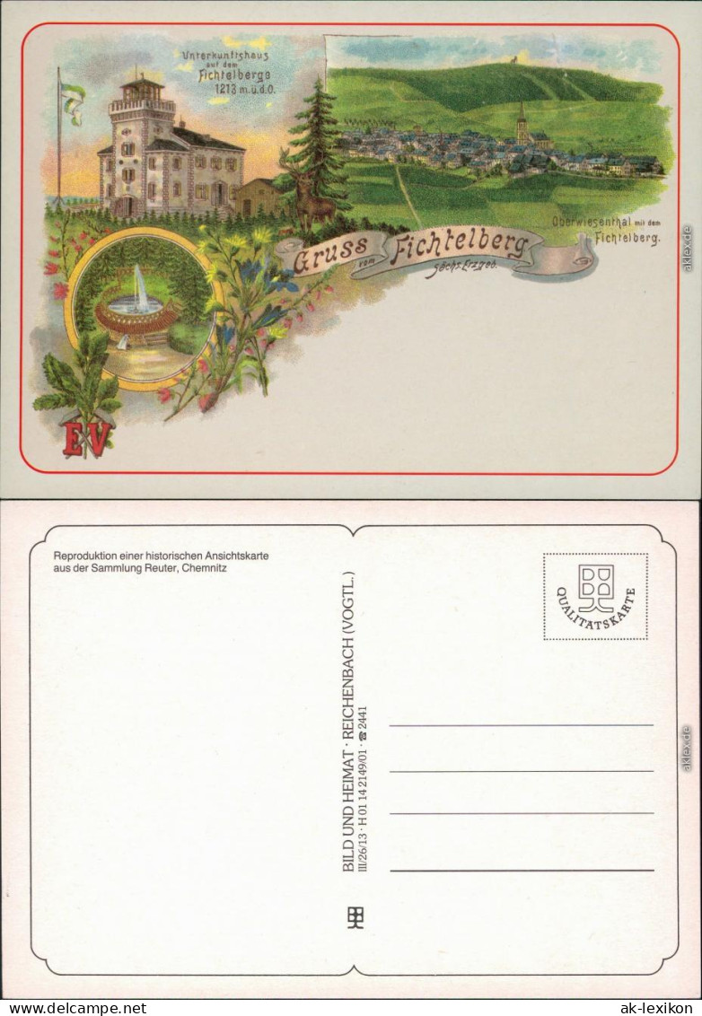 Ansichtskarte Oberwiesenthal Unterkkunftshaus Fichtelberg Und Ort 1900/1999 - Oberwiesenthal