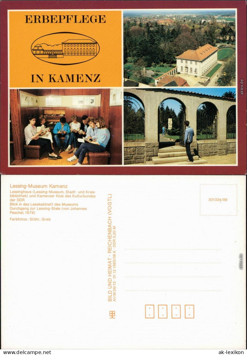 Kamenz Kamjenc Lessingmuseum: Lessinghaus, Lesekabinett, Lessing-Stele 1988 - Kamenz