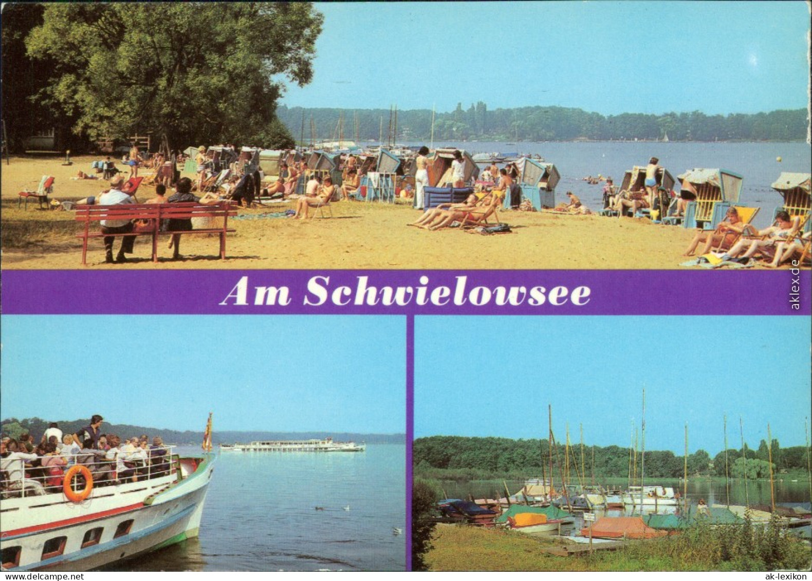 Ferch Schwielowsee  Strandbad, Anlegestelle "Weißen Flotte", Seglerhafen 1981 - Ferch