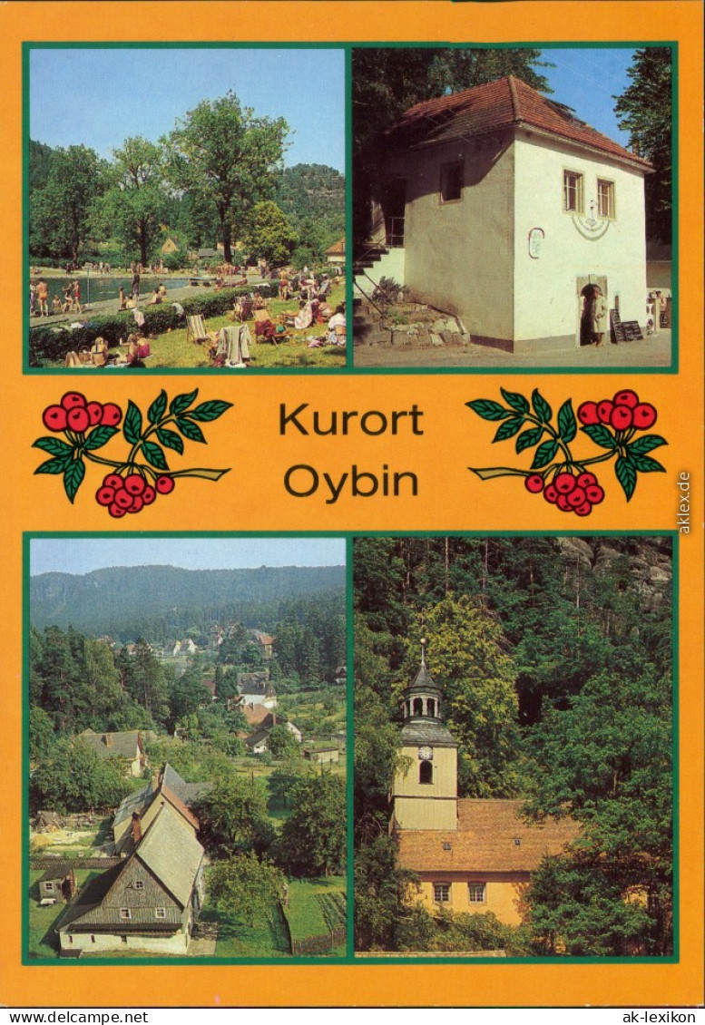 Oybin Gebirgsbad, "Alte Burg"  "Hölle"  Hintergrund  Hochwald Bergkirche 1986 - Oybin