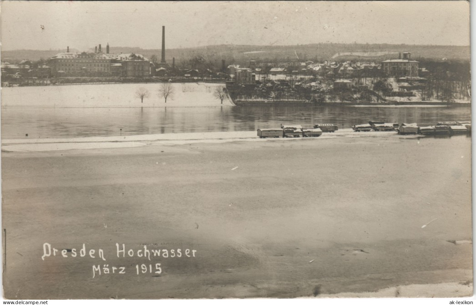 Radeberger Vorstadt Dresden Hochwasser Brauerei Waldschlößchen 1915 Foto Winter - Dresden