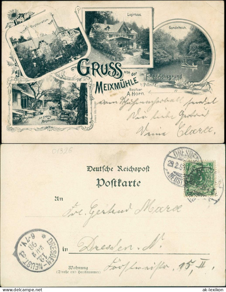 Ansichtskarte Pillnitz Mehrbild Meixmühle 1898 - Pillnitz