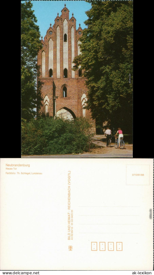 Neubrandenburg Neues Tor Ansichtskarte 1988 - Neubrandenburg