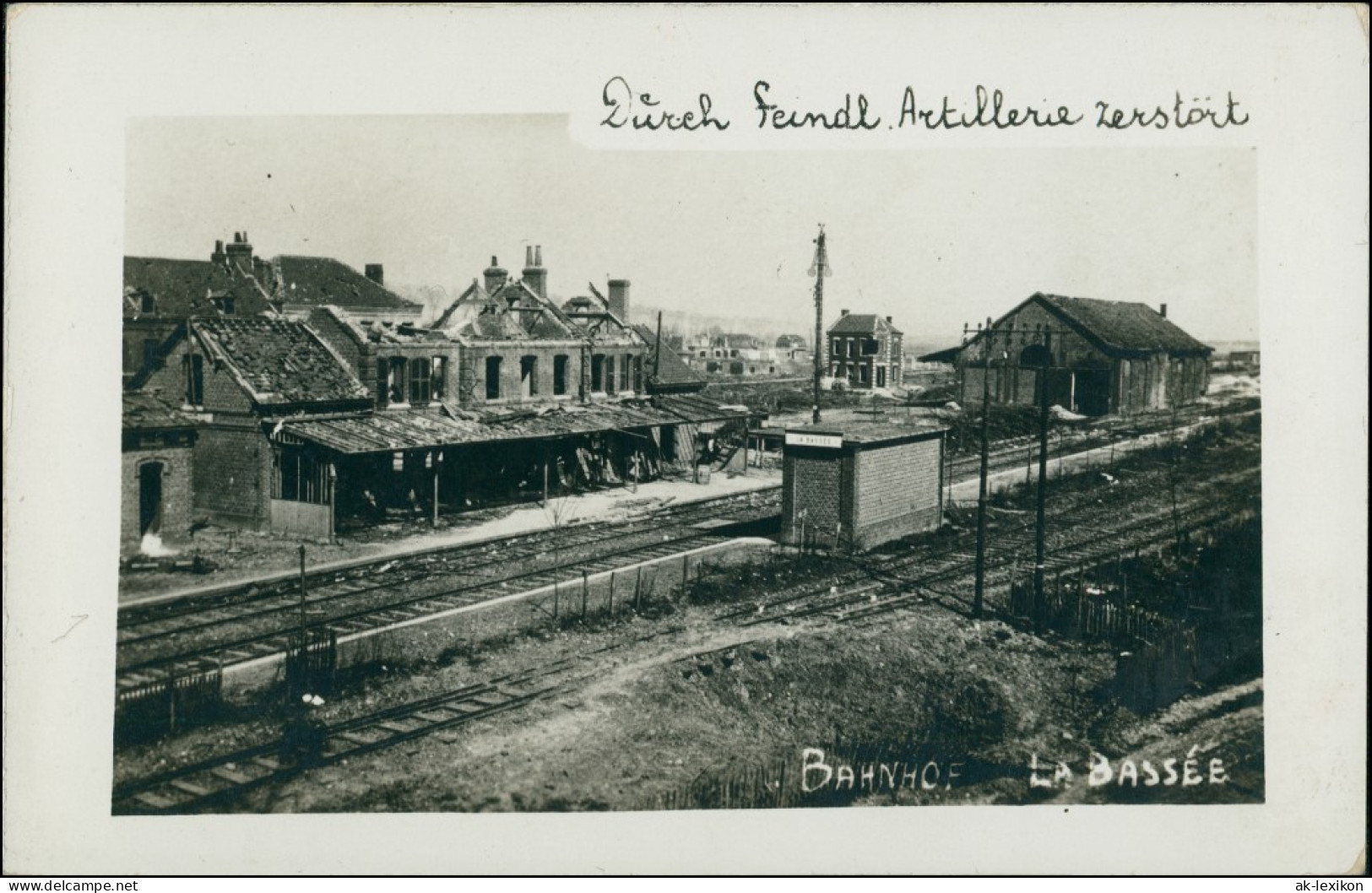 CPA La Bassée Bahnhof Zerstört WK1 1915 - Andere & Zonder Classificatie