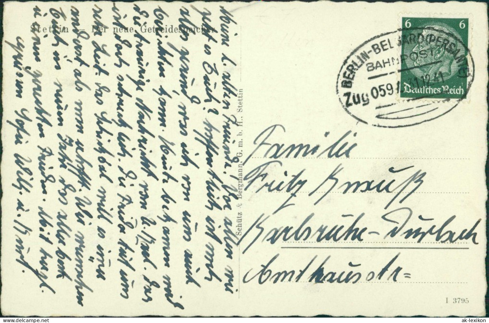 Postcard Stettin Szczecin Der Neue Getreidespeicher - Kran 1941 - Pommern