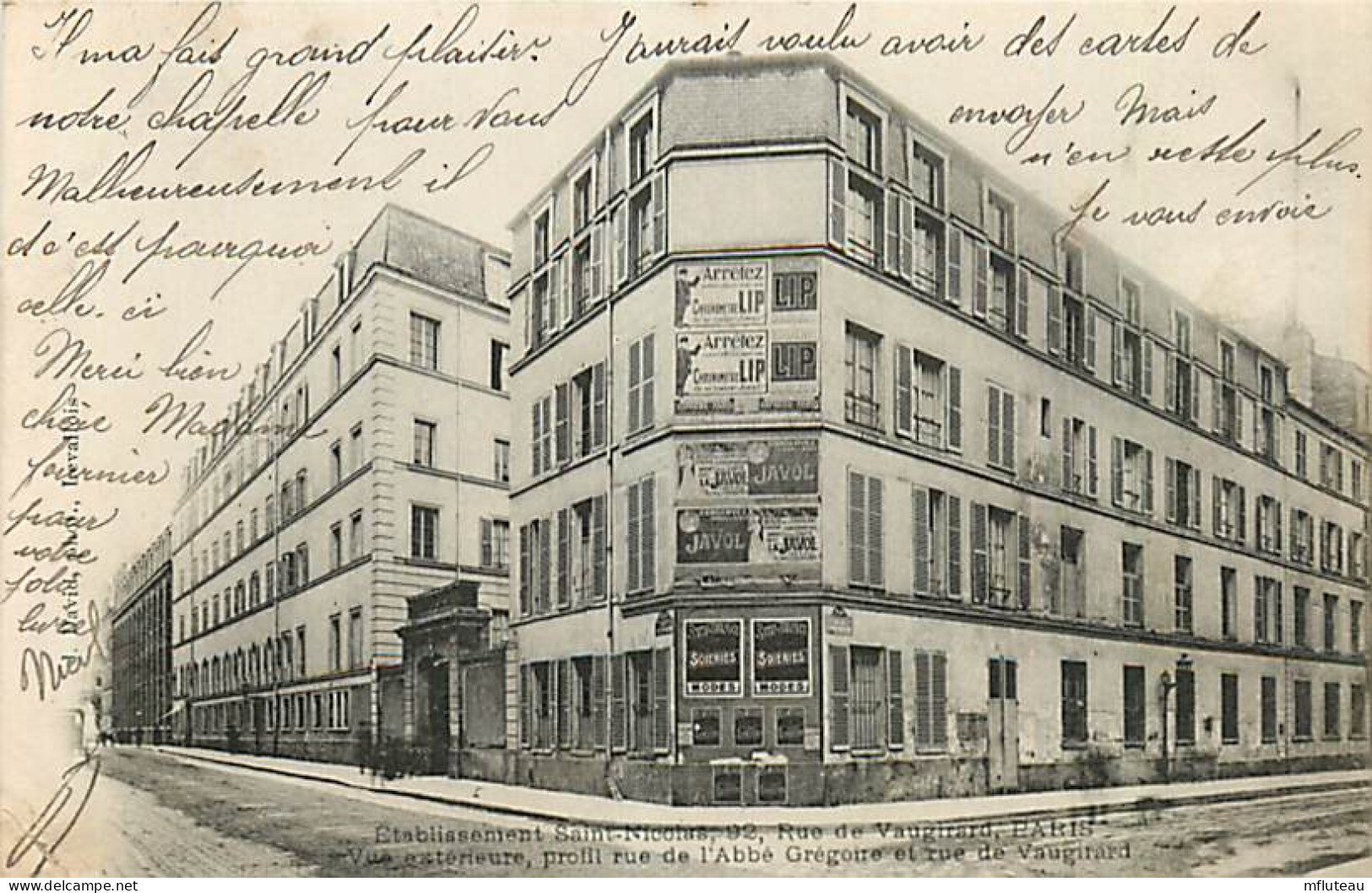 75* PARIS  6e   Rue De Vaugirard  Ets St Nicolas    RL04 .0894 - District 06