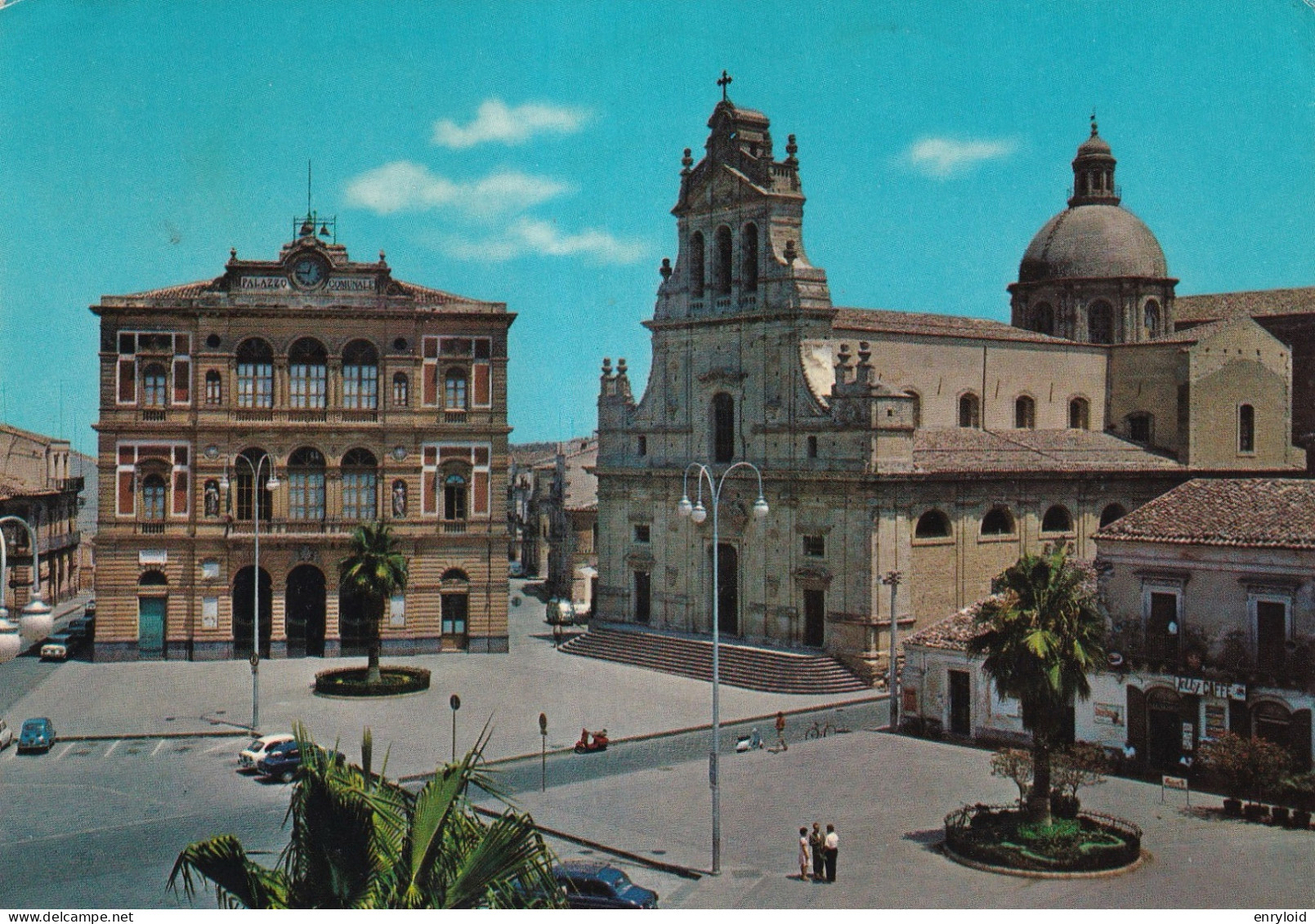 Grammichele Piazza Umberto I Con Il Palazzo Comunale - Autres & Non Classés