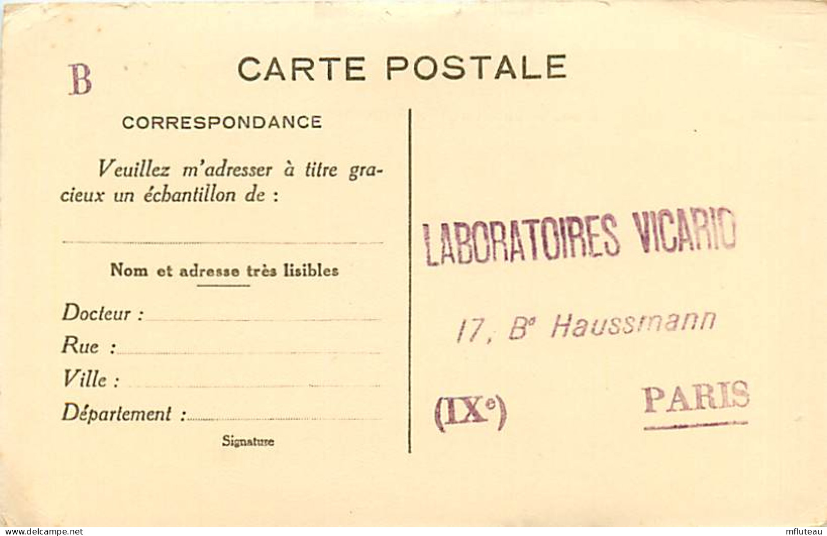 75* PARIS  9e  Labo VICARIO « nopirine »    RL04 .1346 - Santé