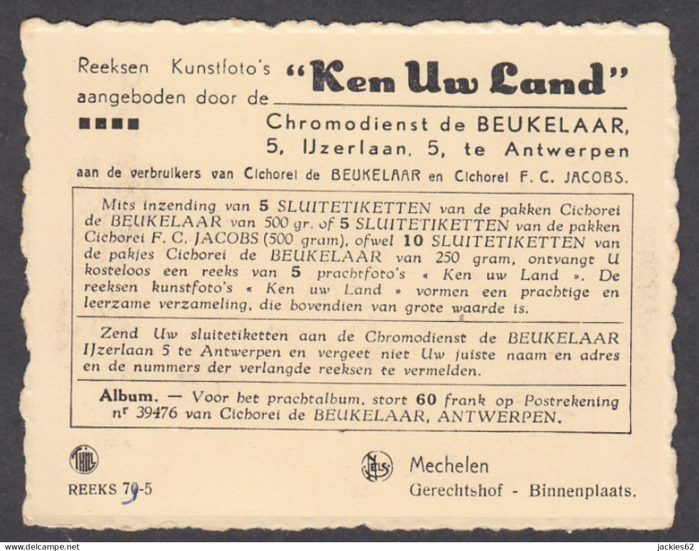 130928/ De Beukelaer, *Ken Uw Land*, Reeks 79-5, Mechelen - De Beukelaer