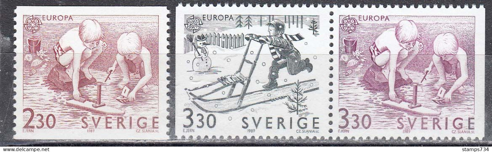 Schweden 1989 - EUROPA: Kinderspiele, Mi-Nr. 1549/51, MNH** - Unused Stamps