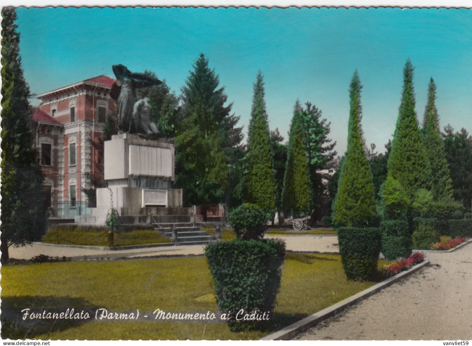 FONTANELLATO-PARMA-MONUMENTO AI CADUTI-CARTOLINA VERA FOTOGRAFIA- SCRITTA MA NON VIAGGIATA 1958-1965 - Parma