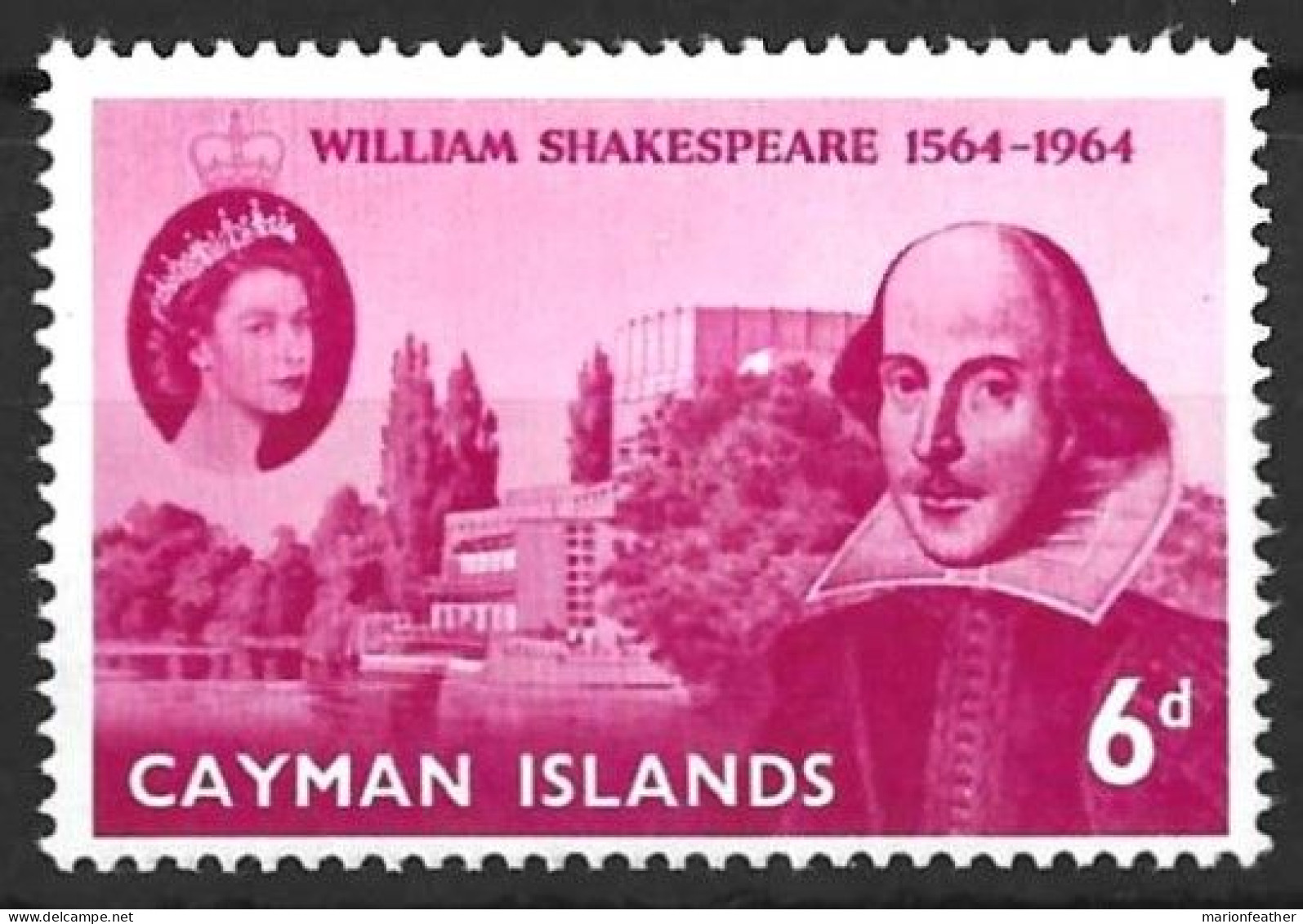 CAYMAN Is....QUEEN ELIZABETH   II..(1952-22..)....." 1964.."......6d.....WILLIAM SHAKESPEARE.....MNH.. - Ecrivains