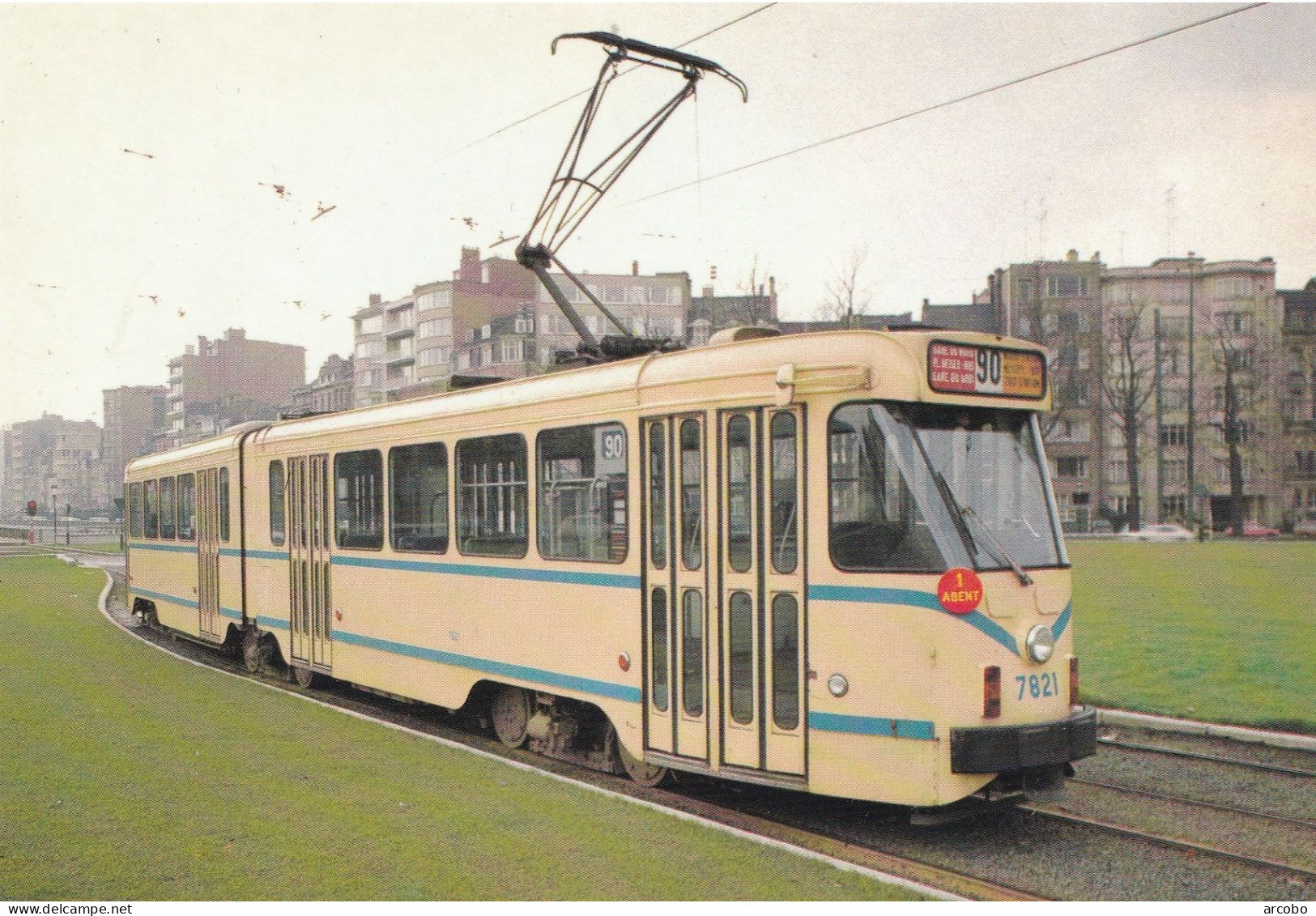 TRAM 90 Voertuig 7821  P.C.C Tramcar Brussel - Strassenbahnen