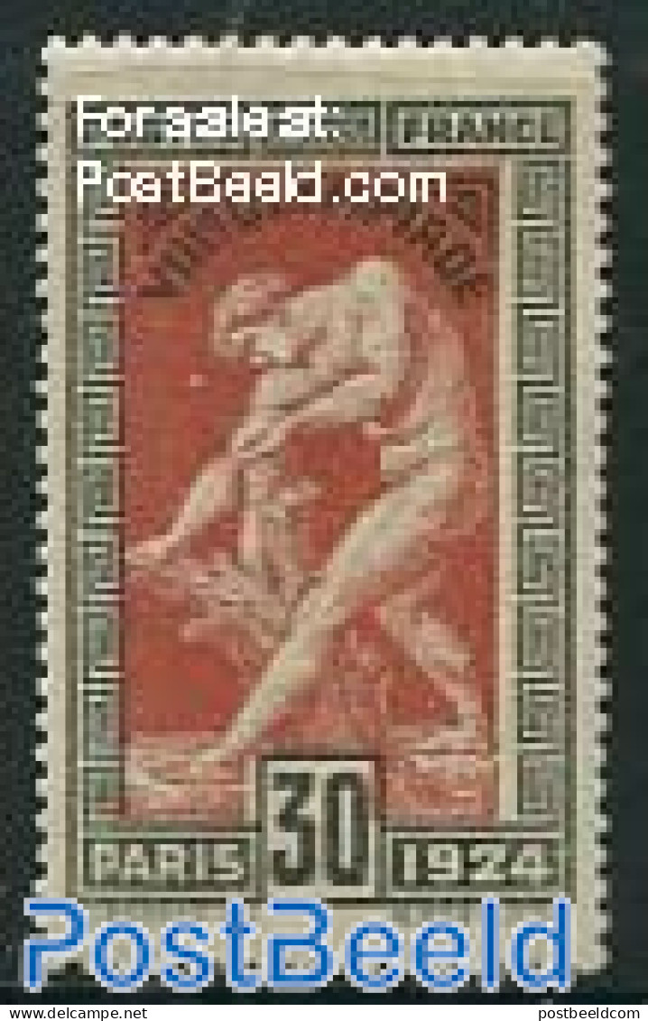 France 1924 30c, Stamp Out Of Set, Mint NH, Sport - Olympic Games - Ungebraucht