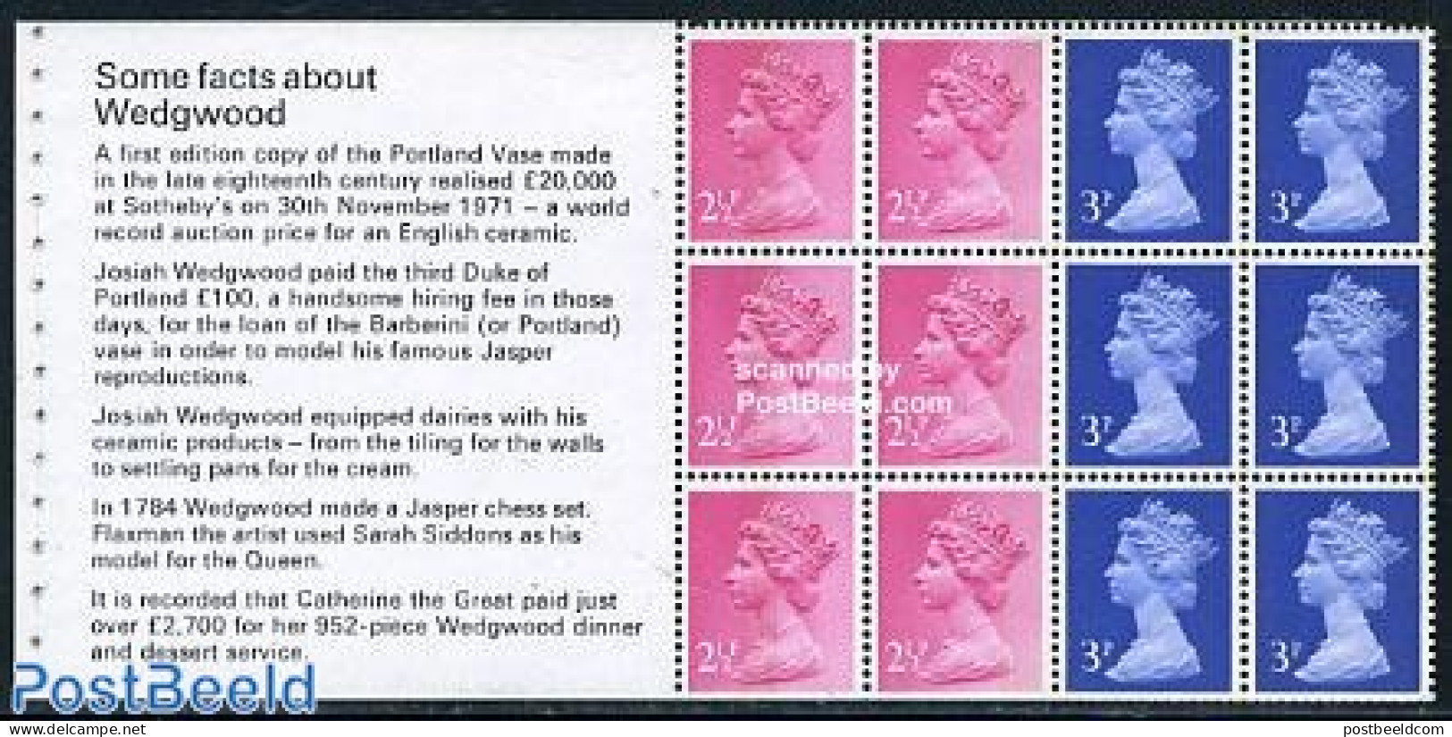 Great Britain 1972 Wedgewood Booklet Pane, Mint NH - Unused Stamps