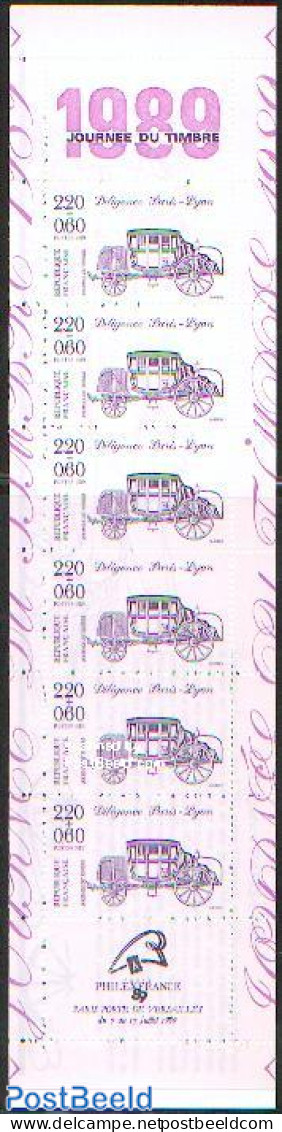France 1989 Stamp Day Booklet, Mint NH, Transport - Stamp Booklets - Stamp Day - Coaches - Ungebraucht