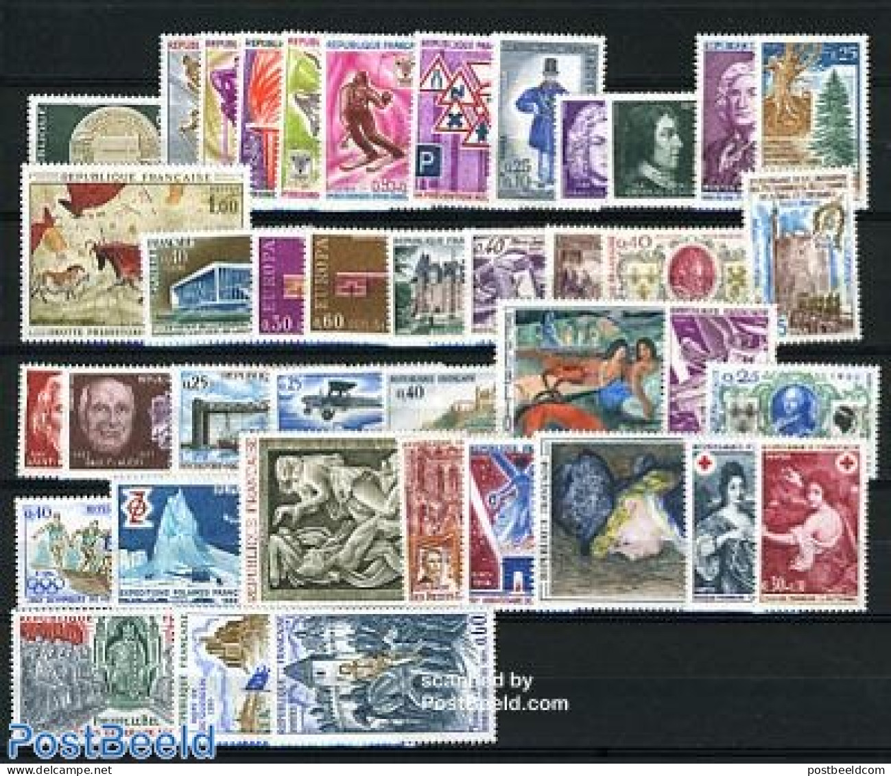 France 1968 Yearset 1968 (40v), Mint NH, Various - Yearsets (by Country) - Neufs