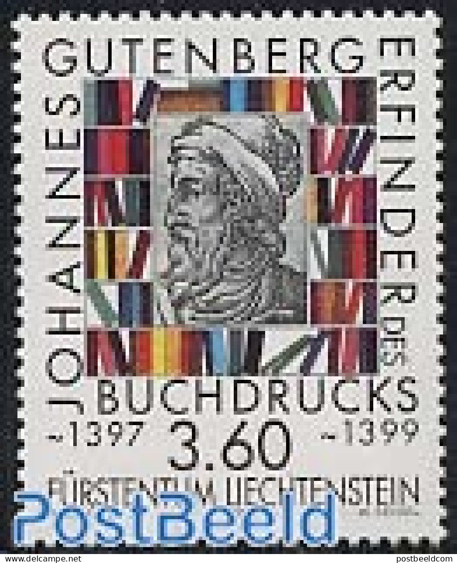 Liechtenstein 1999 Gutenberg 1v, Mint NH, Art - Books - Printing - Ongebruikt