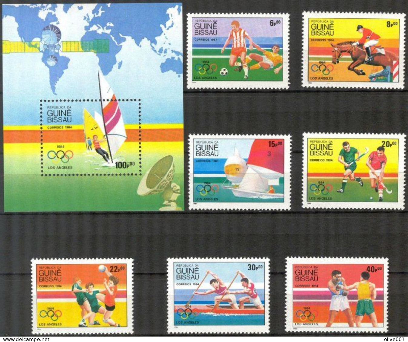 Guinée Bissau - Jeux Olympiques De Los Angeles - 1984 - 7 Tp 1 +  BF - Y&T N° 282/88 - MI N° 765/71 MNH ** Cote 18.00.- - Zomer 1984: Los Angeles