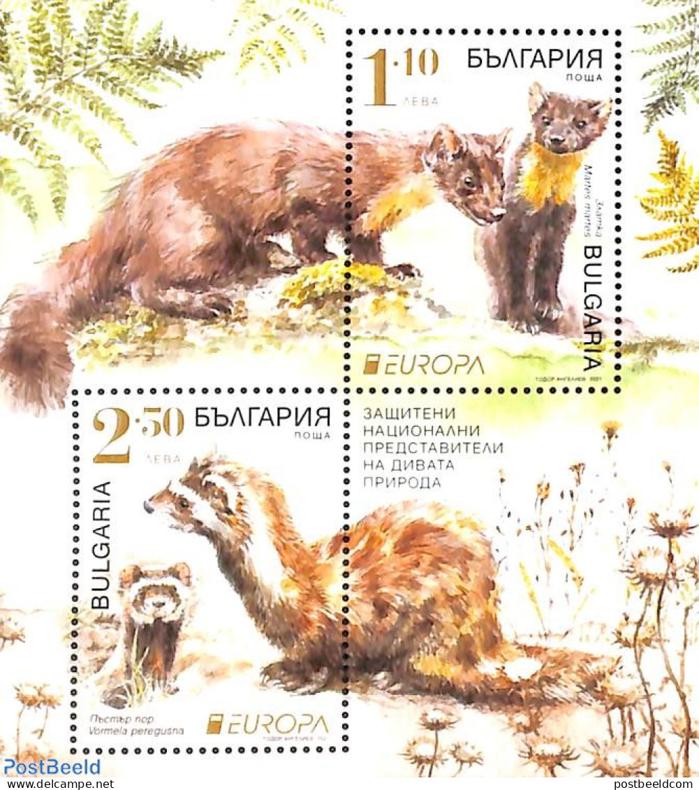 Bulgaria 2021 Europa, Endangered Animals S/s, Mint NH, History - Nature - Europa (cept) - Animals (others & Mixed) - Nuevos