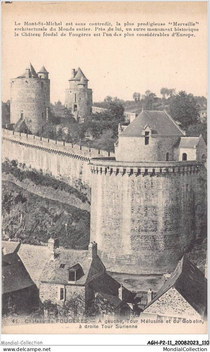 AGHP2-0127-11 - CHATEAU DE FOUGERES - A Gauche - Tour Mélusine Et Du Gobelin - A Droite Tour Surienne - Fougeres