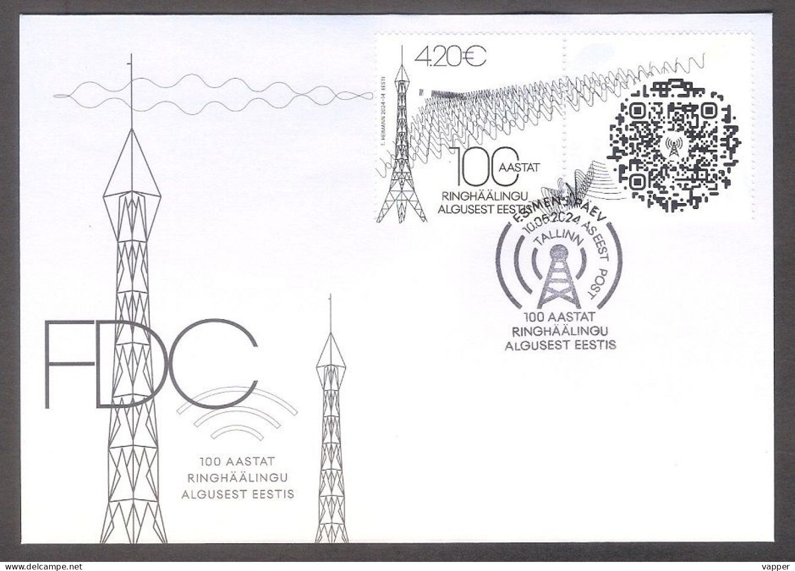 100th Anniv Of The First Radio Broadcast In Estonia 2024 MNH Stamp Sheet Of 10 Mi 1107 - Estonia