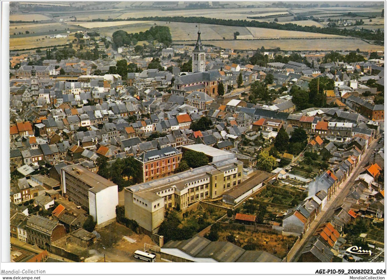 AGIP10-59-0728 - LE-CATEAU - Le Lycée Et Une Vue Générale Aérienne  - Le Cateau