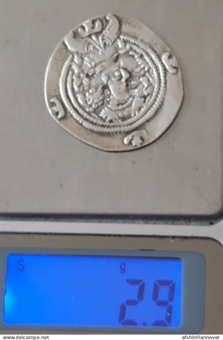 SASANIAN KINGS. Khosrau II. 591-628 AD. AR Silver  Drachm  Year 24 Mint BBA - Orientales