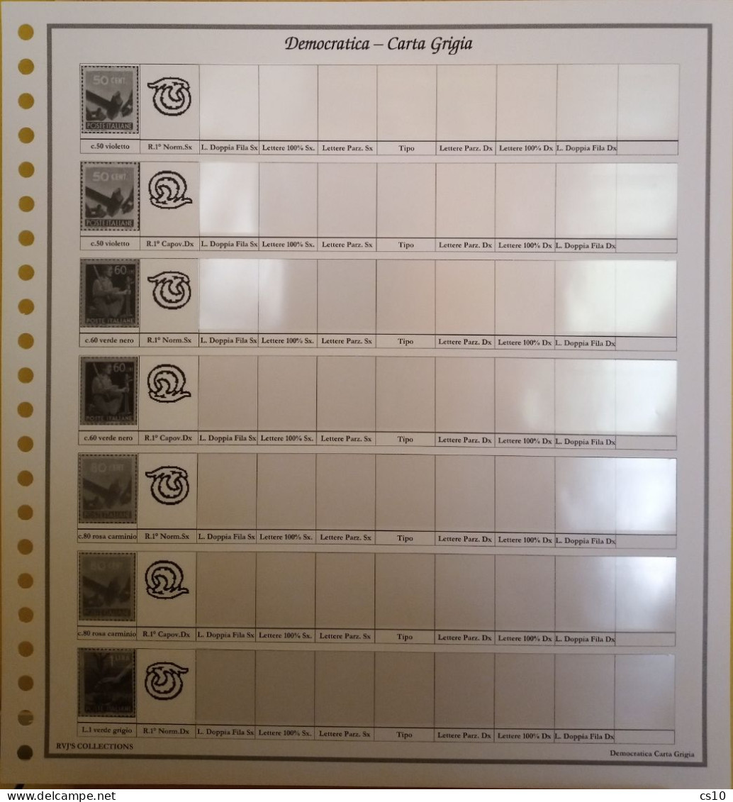 Democratica Posta Ordinaria - Raccolta Completa In 17 Fogli X Cartella 22 Anelli Per Tutte Le SPECIALIZZAZIONI - Presentation Packs