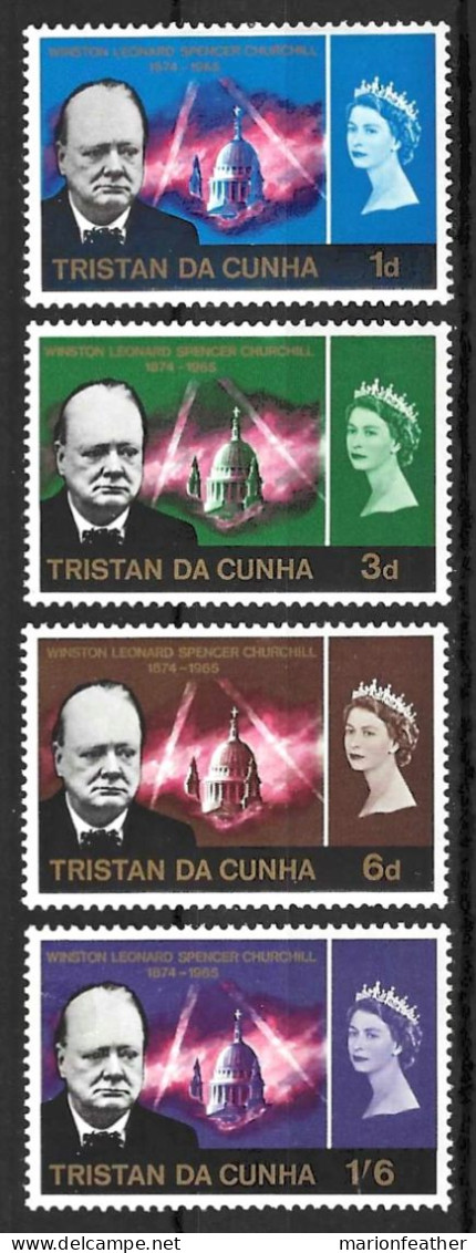 TRISTAN DA CUNHA......QUEEN ELIZABETH  II...(1952-22..)....." 1966..".....OMNIBUS.....CHURCHILL , SET OF 4.....MH... - Tristan Da Cunha