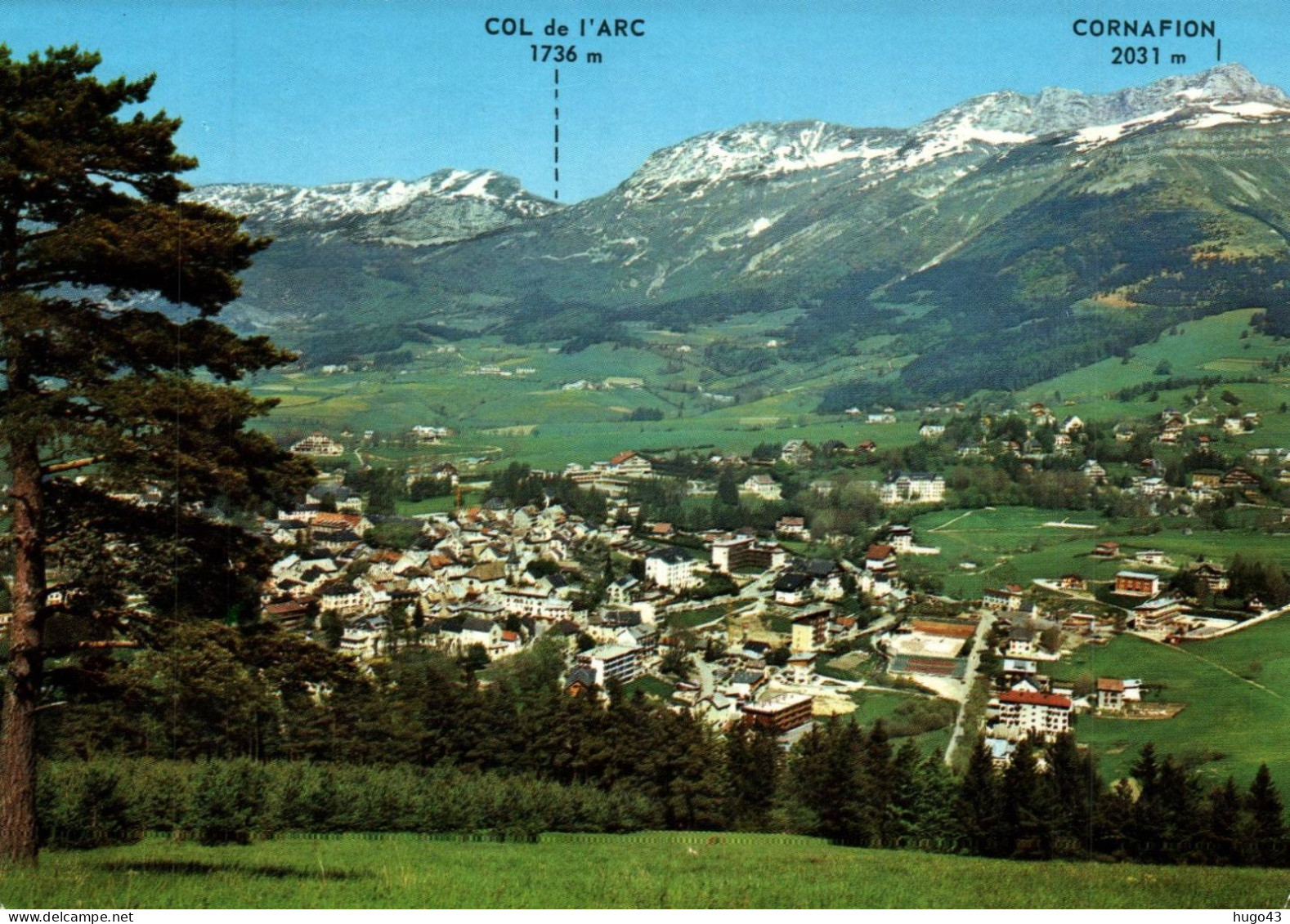 (RECTO / VERSO) VILLARD DE LANS - VUE GENERALE - LE COL DE L' ARC ET LE CORNAFION - CPSM GF VOYAGEE - Villard-de-Lans