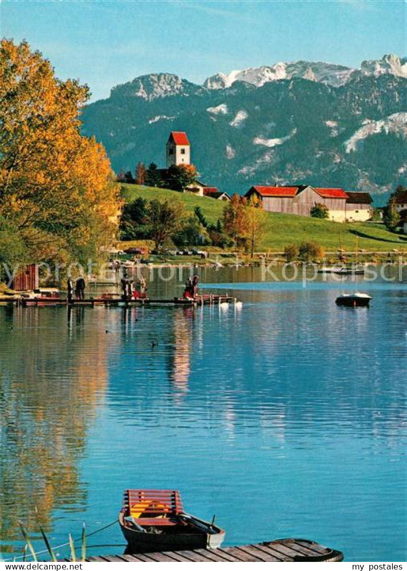 72995676 Hopfensee Teilansicht Kirche Alpen See Hopfensee - Füssen