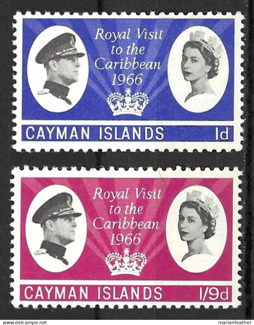 CAYMAN Is.....QUEEN ELIZABETH II...(1952-22..)...." 1966.."....OMNIBUS.....ROYAL VISIT..., SET OF 2.....MNH... - Caimán (Islas)
