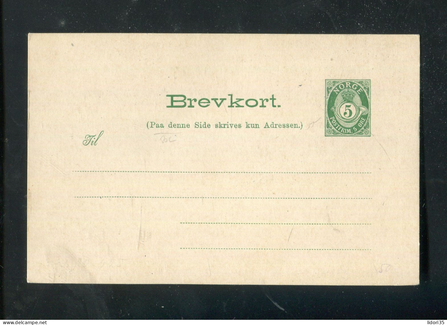 NORWEGEN" 1902, Postkarte Mi. P 49 ** (L1247) - Entiers Postaux