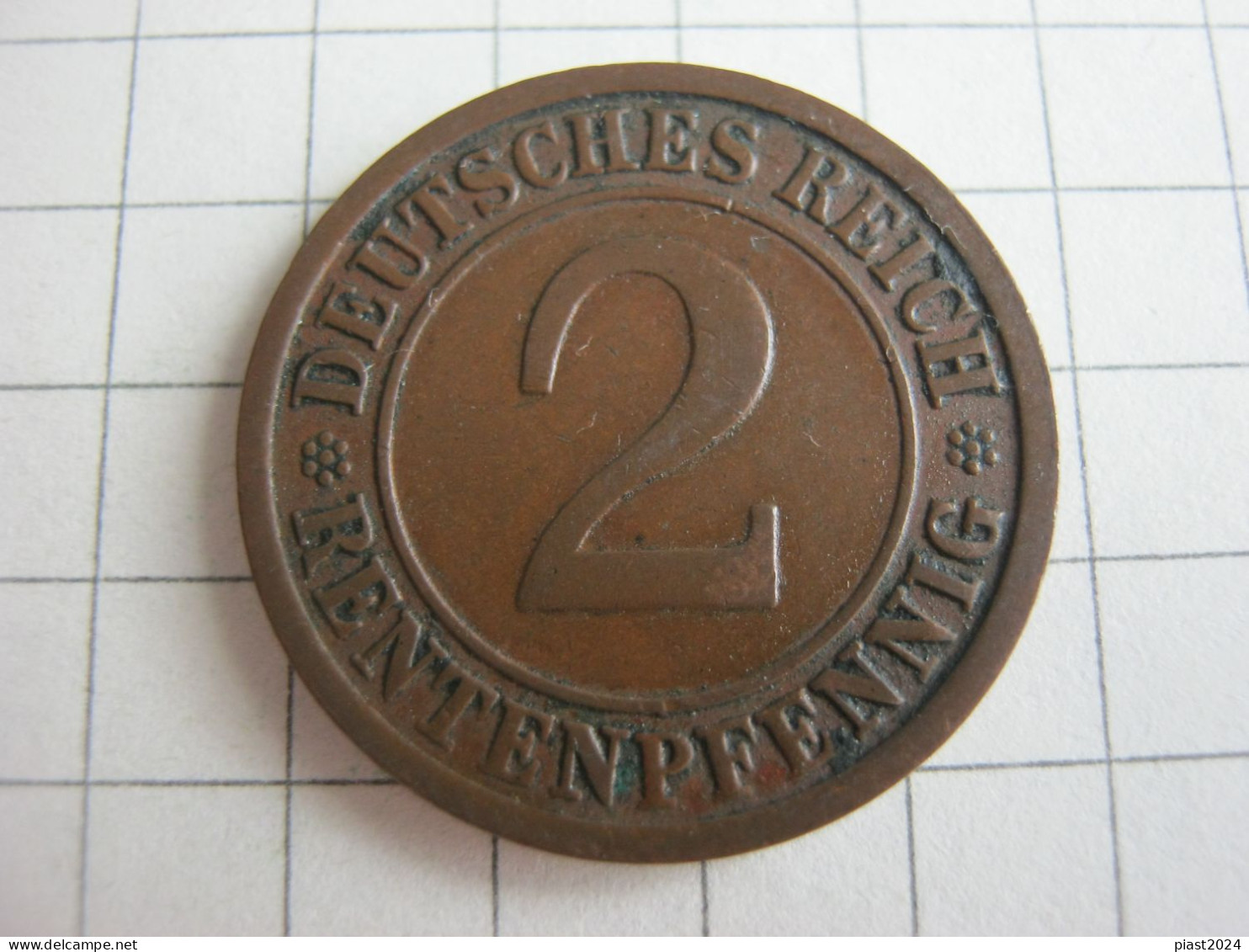 Germany 2 Rentenpfennig 1924 J - 2 Rentenpfennig & 2 Reichspfennig