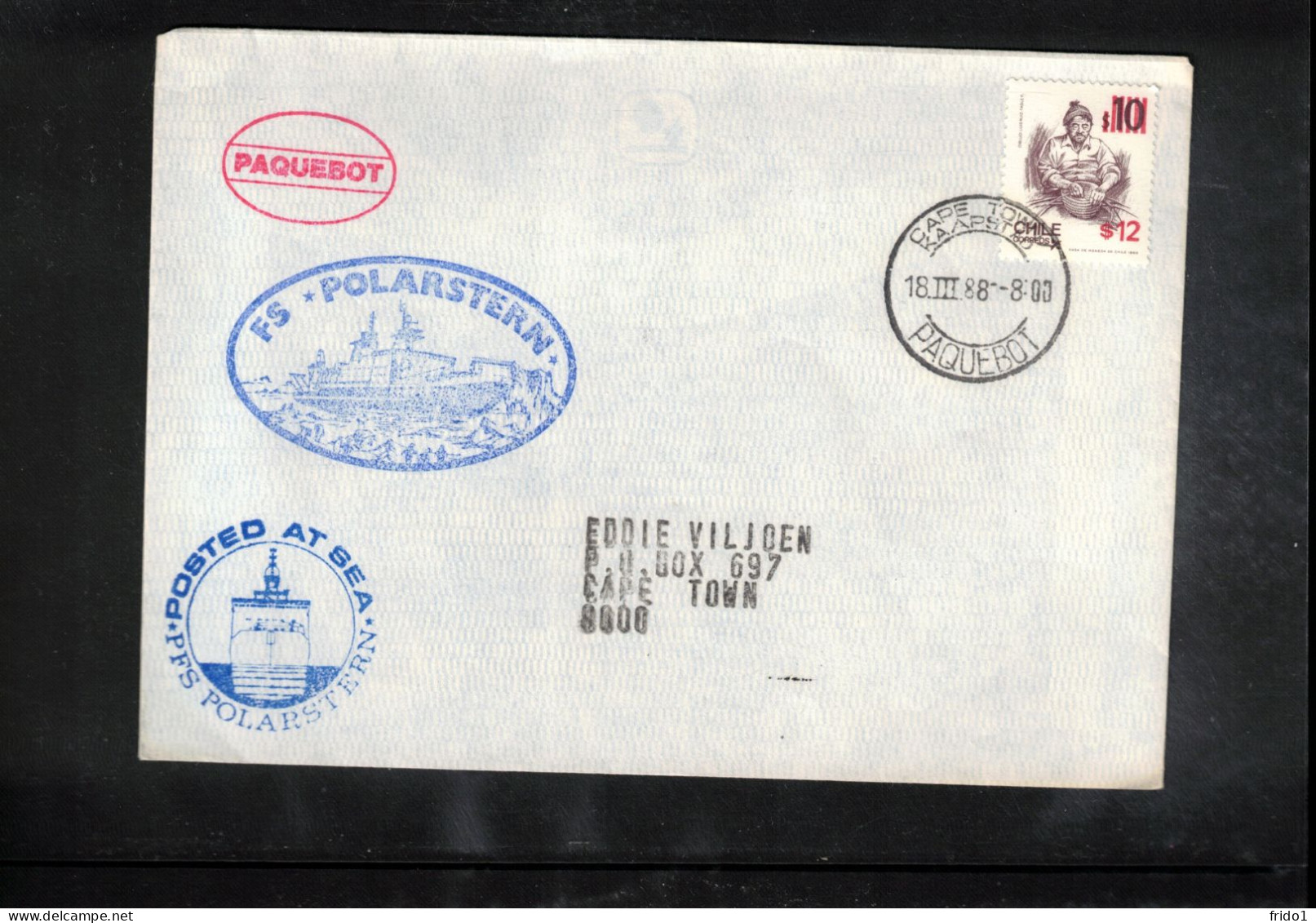 South Africa 1988 Antarctica - Ship POLARSTERN Interesting Cover - Barcos Polares Y Rompehielos