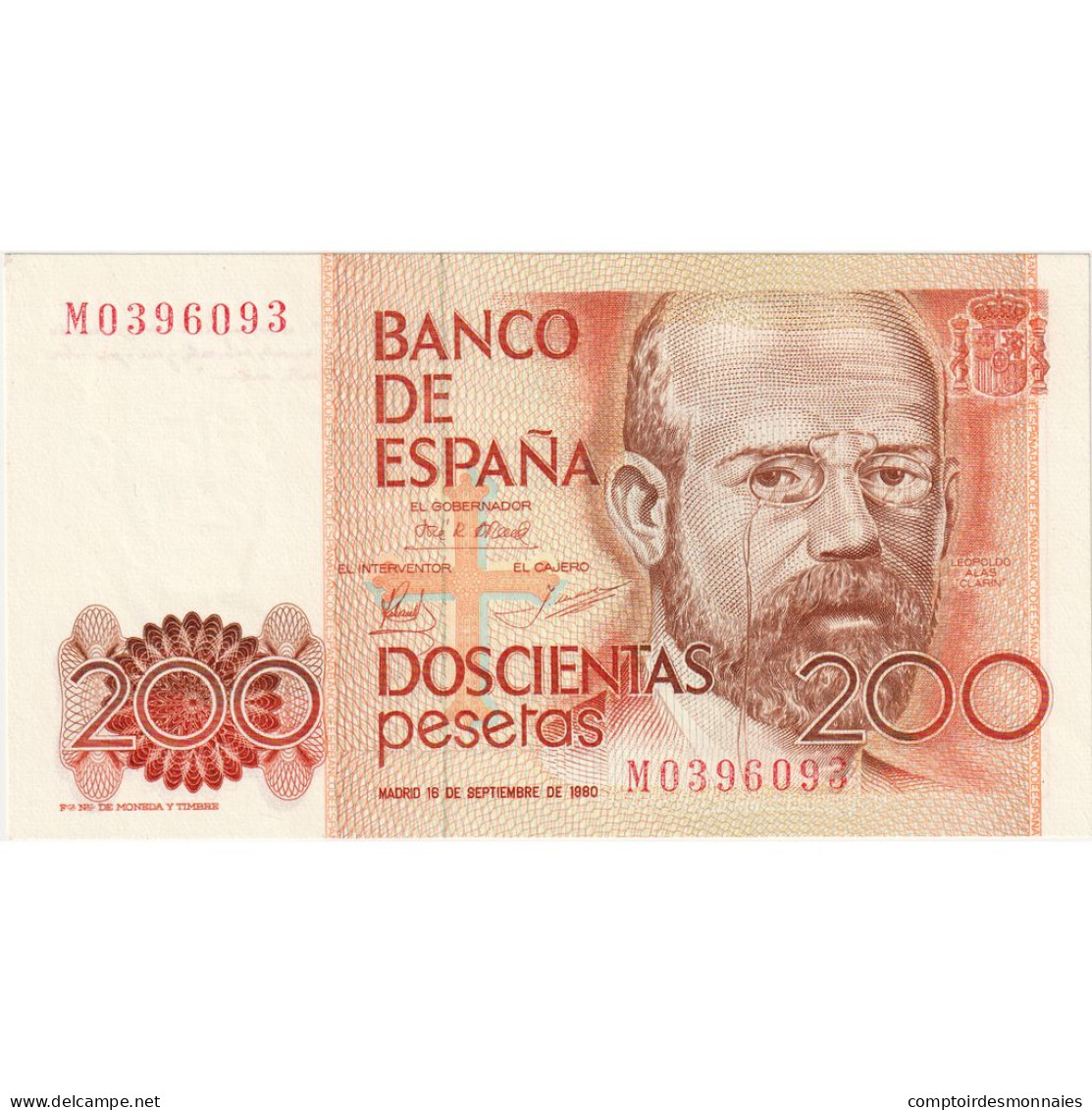 Espagne, 200 Pesetas, 1980, 1980-09-16, KM:156, NEUF - [ 4] 1975-…: Juan Carlos I.