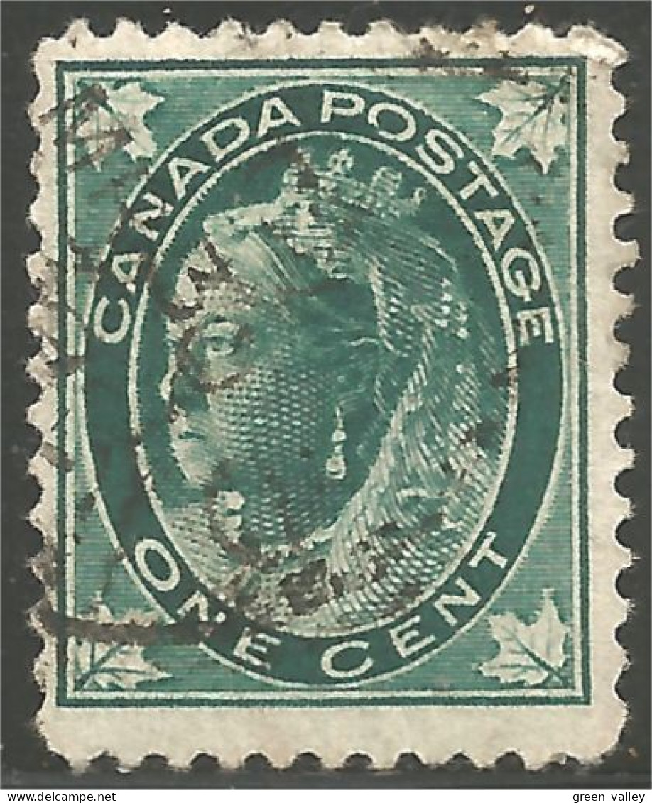 970 Canada 1897 Victoria 1c Blue Green Queen Victoria Maple Leaf Feuille (33) - Used Stamps