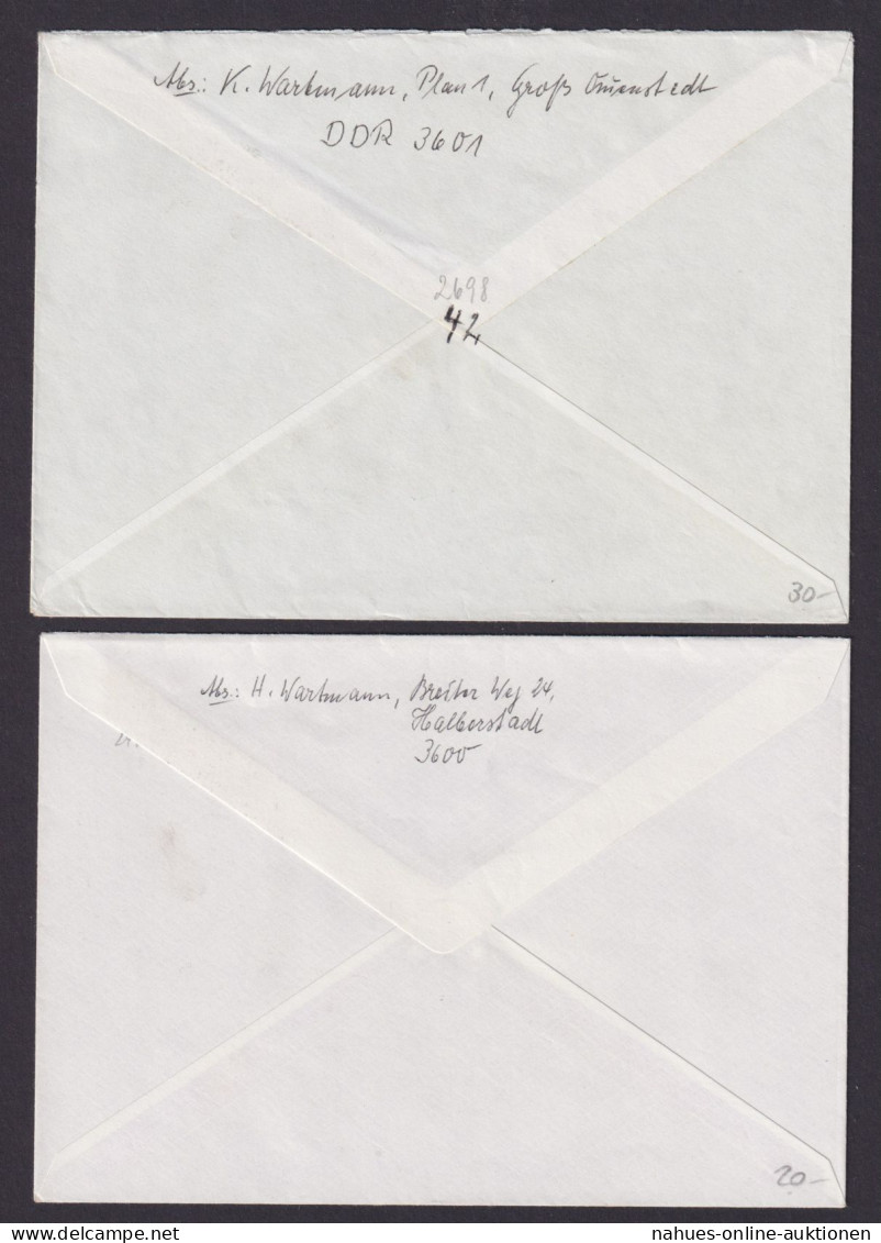 DDR Brief 2697-2698 Buchkunst Ausstellung 4 Belege Varianten Zusammendruck - Lettres & Documents