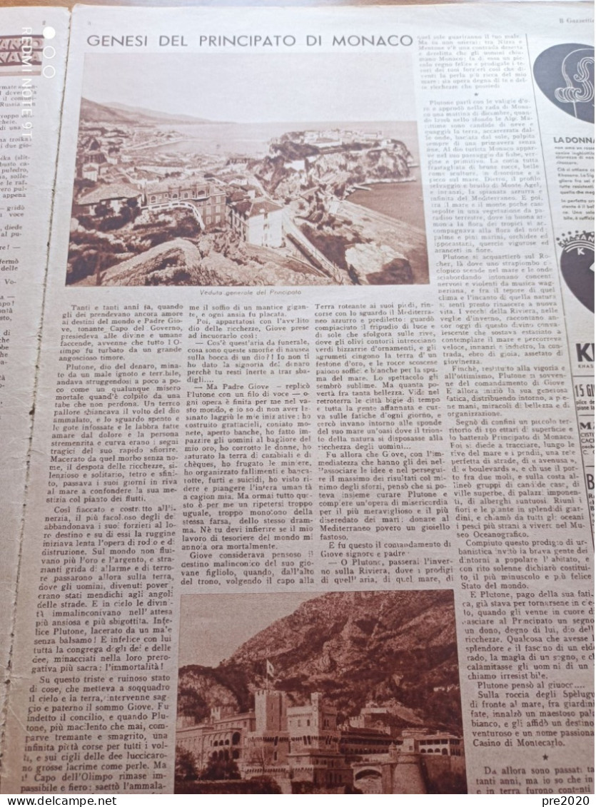 IL GAZZETTINO ILLUSTRATO 1936 IL PRINCIPATO DI MONACO FOSSALTA DI PIAVE CERVIGNANO DEL FRIULI - Other & Unclassified