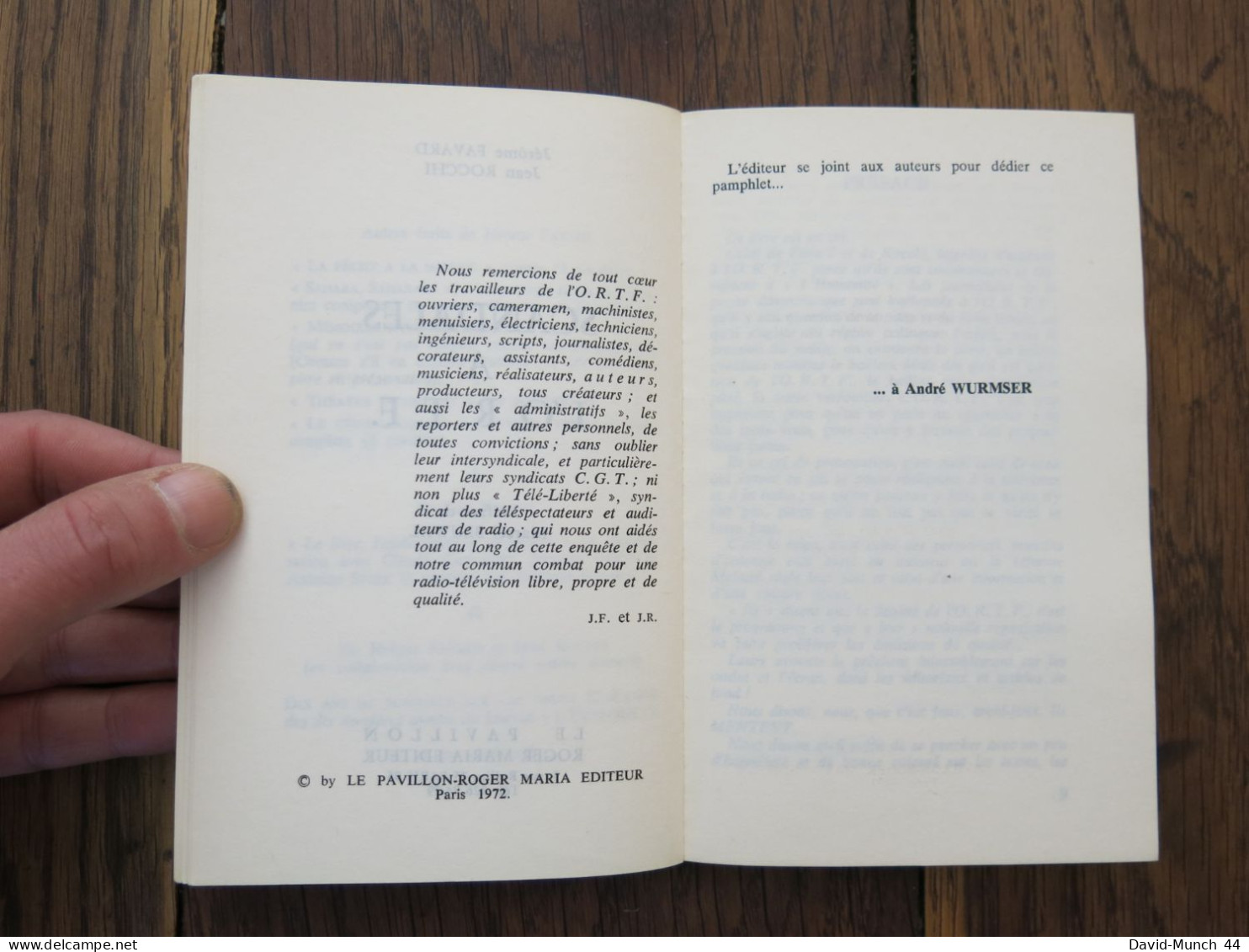 Scandales à L'ORTF De Jerome Favard & Jean Rocchi. Le Pavillon, Roger Maria éditeur. 1972 - Politique