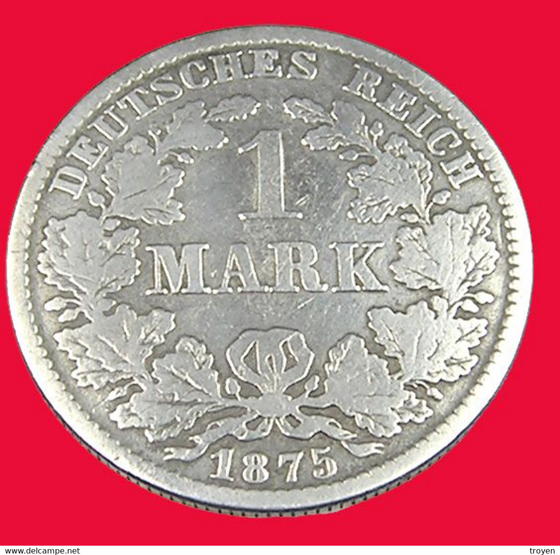 1 Mark - Allemagne - 1875 D - Argent - TB + - - 1 Mark