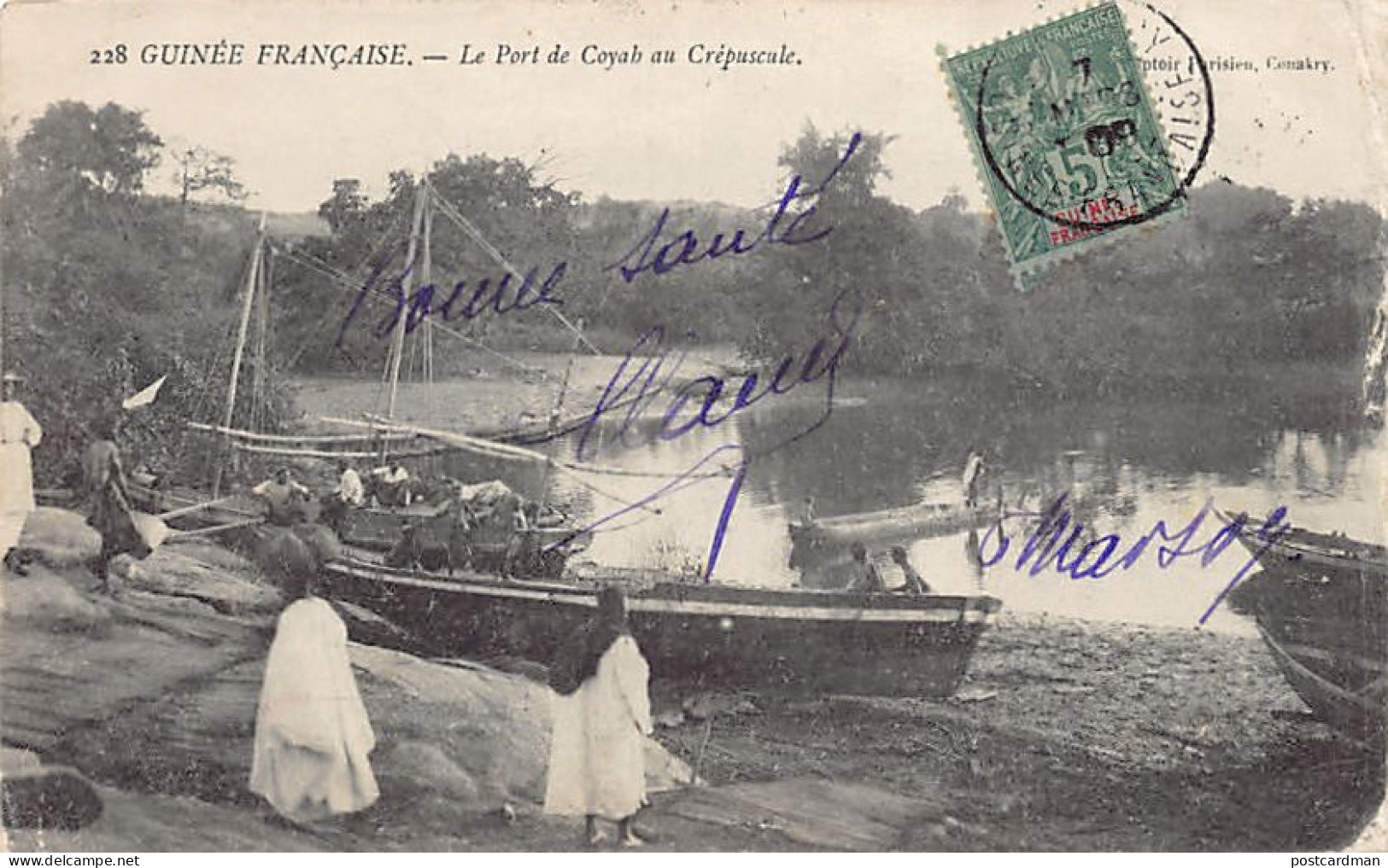 Guinée Conakry - Le Port De Coyah Au Crépuscule - Ed. Comptoir Parisien 228 - Guinée Française