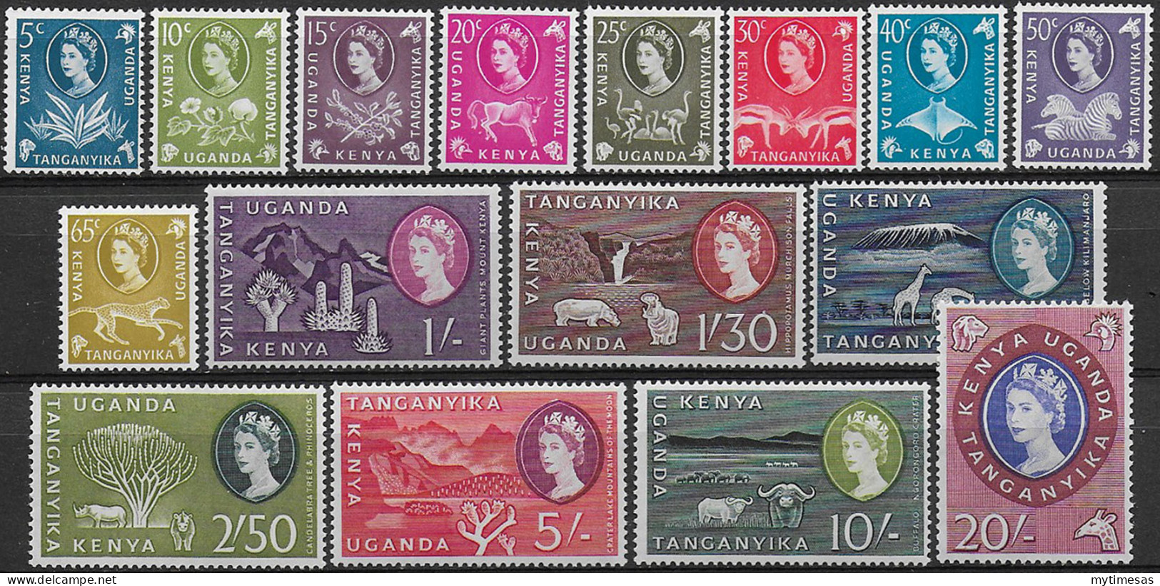 1960-62 Kenya Uganda And Tanganyika 16v. MNH SG N. 183/98 - Andere & Zonder Classificatie