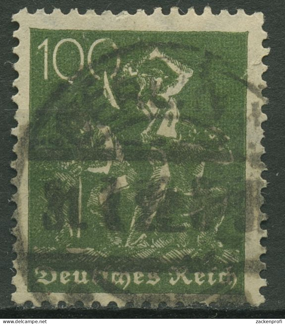 Deutsches Reich 1921 Arbeiter WZ 2 Waffeln 187 B Gestempelt Geprüft - Used Stamps